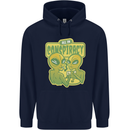 All in Conspiracy Funny Alien Poker Card Game Mens 80% Cotton Hoodie Navy Blue