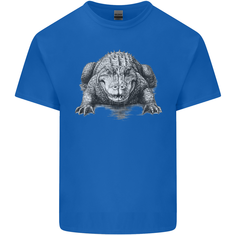 Alligator Drawing Crocodile Kids T-Shirt Childrens Royal Blue