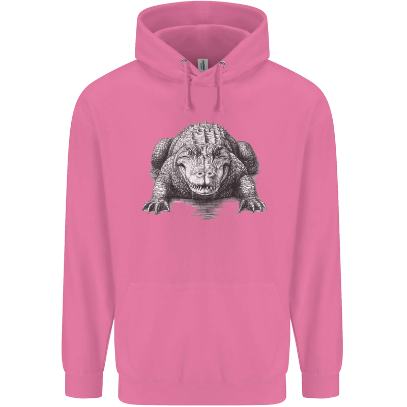Alligator Drawing Crocodile Mens 80% Cotton Hoodie Azelea