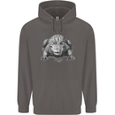 Alligator Drawing Crocodile Mens 80% Cotton Hoodie Charcoal