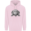 Alligator Drawing Crocodile Mens 80% Cotton Hoodie Light Pink