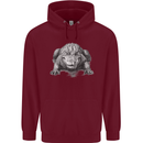 Alligator Drawing Crocodile Mens 80% Cotton Hoodie Maroon