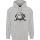 Alligator Drawing Crocodile Mens 80% Cotton Hoodie Sports Grey