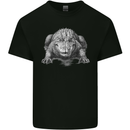 Alligator Drawing Crocodile Mens Cotton T-Shirt Tee Top Black