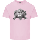Alligator Drawing Crocodile Mens Cotton T-Shirt Tee Top Light Pink