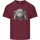 Alligator Drawing Crocodile Mens Cotton T-Shirt Tee Top Maroon
