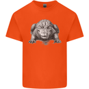 Alligator Drawing Crocodile Mens Cotton T-Shirt Tee Top Orange