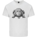 Alligator Drawing Crocodile Mens Cotton T-Shirt Tee Top White