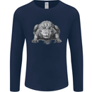 Alligator Drawing Crocodile Mens Long Sleeve T-Shirt Navy Blue