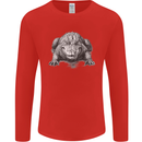 Alligator Drawing Crocodile Mens Long Sleeve T-Shirt Red