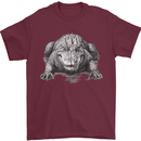 Alligator Drawing Crocodile Mens T-Shirt 100% Cotton Maroon