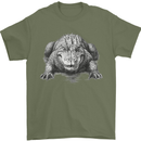 Alligator Drawing Crocodile Mens T-Shirt 100% Cotton Military Green