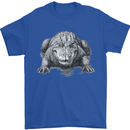 Alligator Drawing Crocodile Mens T-Shirt 100% Cotton Royal Blue