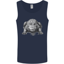 Alligator Drawing Crocodile Mens Vest Tank Top Navy Blue