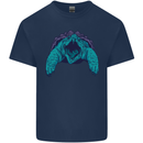 Alligator Snapping Turtle Mens Cotton T-Shirt Tee Top Navy Blue