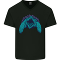 Alligator Snapping Turtle Mens V-Neck Cotton T-Shirt Black