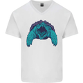 Alligator Snapping Turtle Mens V-Neck Cotton T-Shirt White