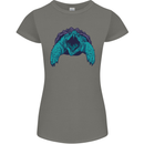 Alligator Snapping Turtle Womens Petite Cut T-Shirt Charcoal
