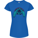 Alligator Snapping Turtle Womens Petite Cut T-Shirt Royal Blue