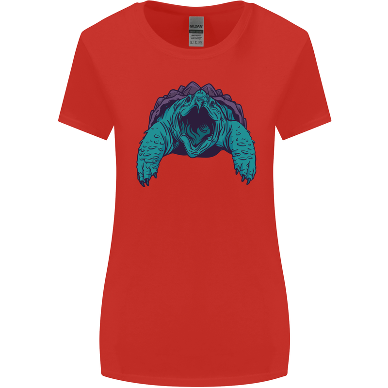 Alligator Snapping Turtle Womens Wider Cut T-Shirt Red