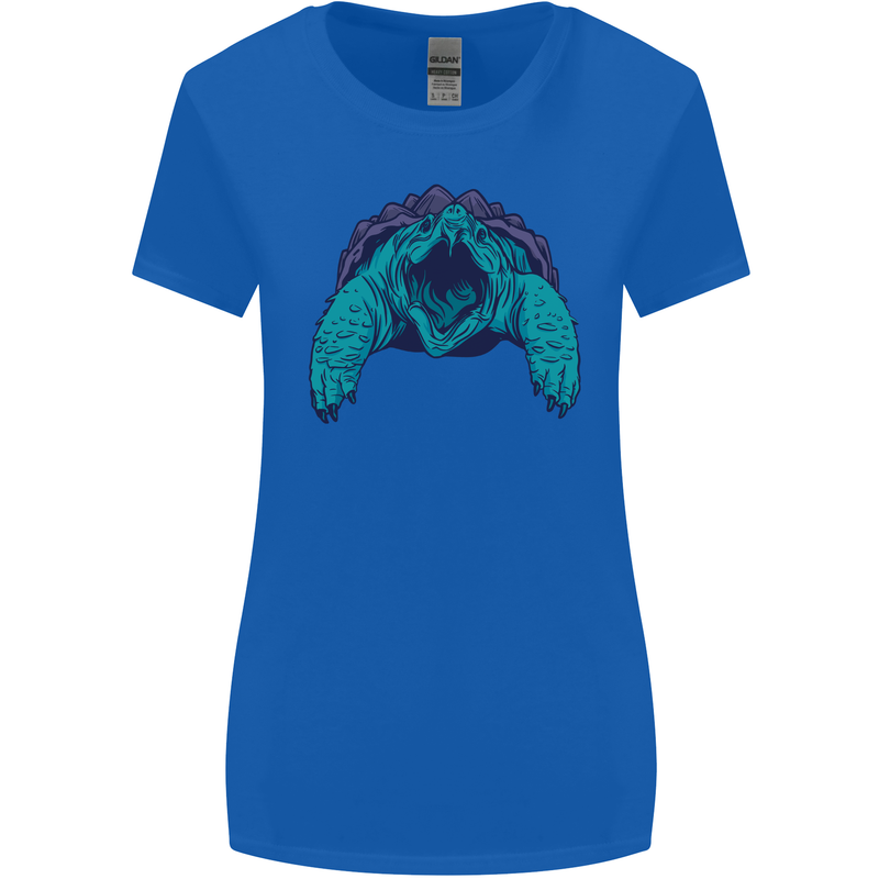 Alligator Snapping Turtle Womens Wider Cut T-Shirt Royal Blue