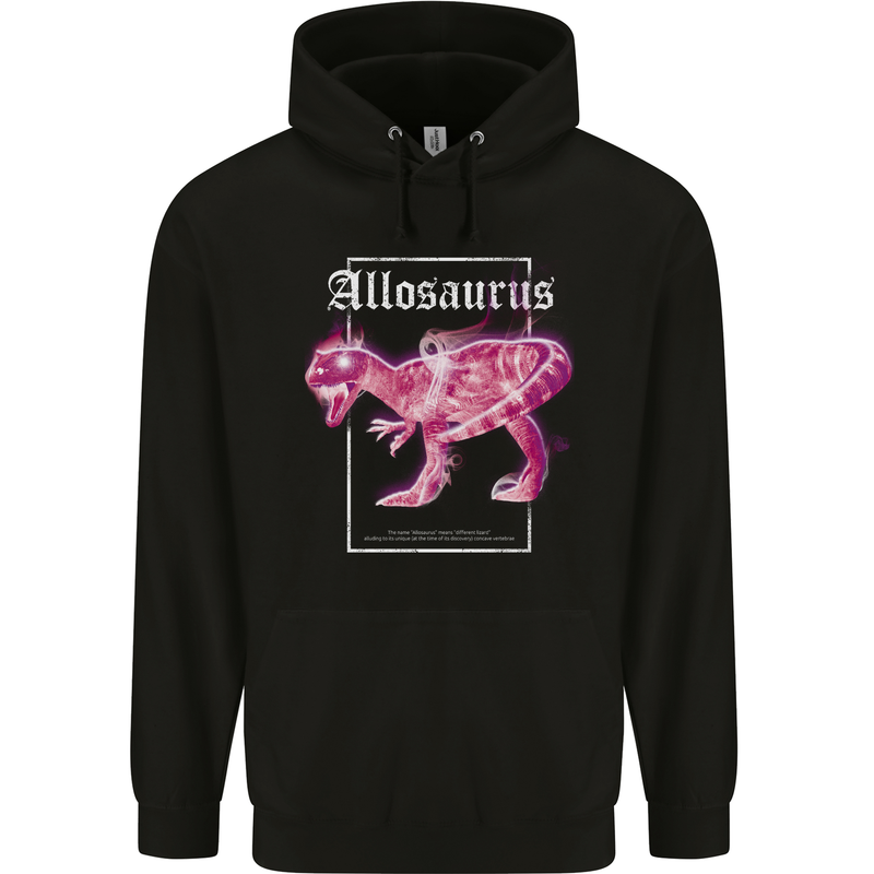 Allosaurus Dinosaur Childrens Kids Hoodie Black