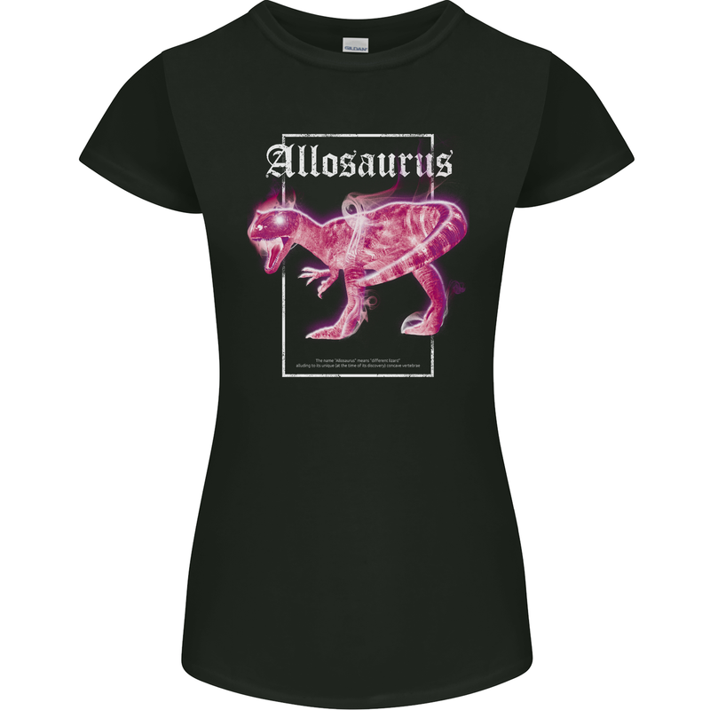 Allosaurus Dinosaur Womens Petite Cut T-Shirt Black