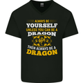 Always Be Yourself Funny Dragon Fantasy Mens V-Neck Cotton T-Shirt Black
