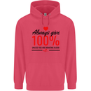 Always Give 100% Unless Blood Funny Donor Childrens Kids Hoodie Heliconia