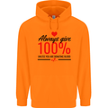 Always Give 100% Unless Blood Funny Donor Childrens Kids Hoodie Orange