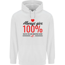 Always Give 100% Unless Blood Funny Donor Childrens Kids Hoodie White