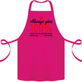 Always Give 100% Unless Blood Funny Donor Cotton Apron 100% Organic Pink