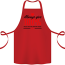 Always Give 100% Unless Blood Funny Donor Cotton Apron 100% Organic Red