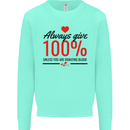Always Give 100% Unless Blood Funny Donor Kids Sweatshirt Jumper Peppermint