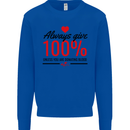 Always Give 100% Unless Blood Funny Donor Kids Sweatshirt Jumper Royal Blue