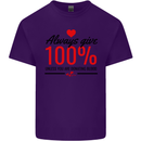 Always Give 100% Unless Blood Funny Donor Mens Cotton T-Shirt Tee Top Purple