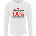 Always Give 100% Unless Blood Funny Donor Mens Long Sleeve T-Shirt White