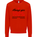 Always Give 100% Unless Blood Funny Donor Mens Sweatshirt Jumper Bright Red