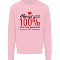 Always Give 100% Unless Blood Funny Donor Mens Sweatshirt Jumper Light Pink