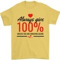 Always Give 100% Unless Blood Funny Donor Mens T-Shirt 100% Cotton Yellow