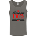 Always Give 100% Unless Blood Funny Donor Mens Vest Tank Top Charcoal