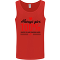 Always Give 100% Unless Blood Funny Donor Mens Vest Tank Top Red