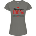 Always Give 100% Unless Blood Funny Donor Womens Petite Cut T-Shirt Charcoal