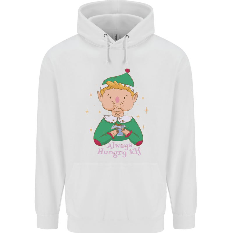 Always Hungry Elf Funny Christmas Food Xmas Childrens Kids Hoodie White