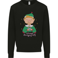 Always Hungry Elf Funny Christmas Food Xmas Kids Sweatshirt Jumper Black