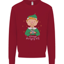 Always Hungry Elf Funny Christmas Food Xmas Kids Sweatshirt Jumper Red