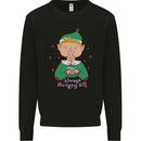 Always Hungry Elf Funny Christmas Food Xmas Mens Sweatshirt Jumper Black