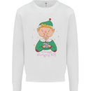 Always Hungry Elf Funny Christmas Food Xmas Mens Sweatshirt Jumper White