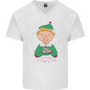 Always Hungry Elf Funny Christmas Food Xmas Mens V-Neck Cotton T-Shirt White