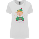 Always Hungry Elf Funny Christmas Food Xmas Womens Wider Cut T-Shirt White